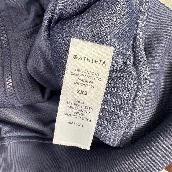 Athleta Women XXS Purple Tonal Leopard Print Zip Brooklyn Bomber Track Jacket - Picture 3 of 12